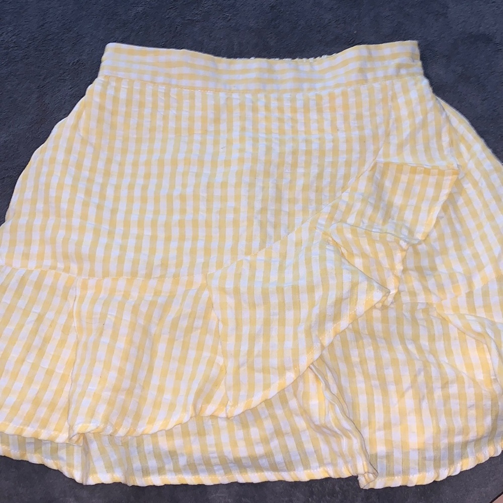 Yellow gingham skirt